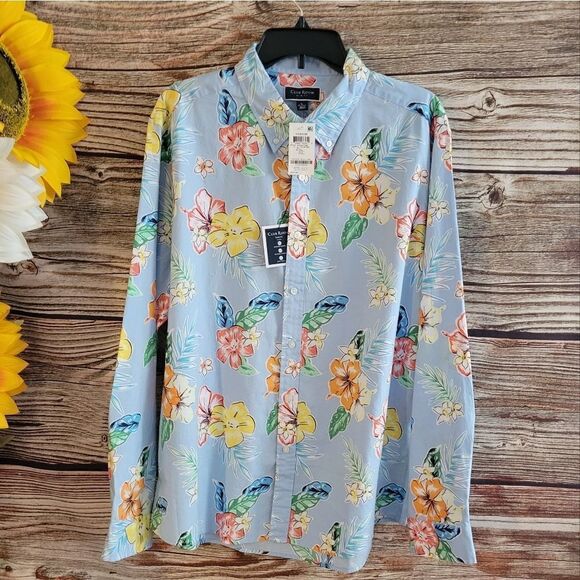 "Club Room " men's slim fit long sleeve shirt button front NWT - Picture 1 of 7
